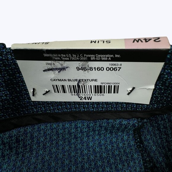 Worthington NEW Pants Size 24W Blue Textured - Picture 6 of 13